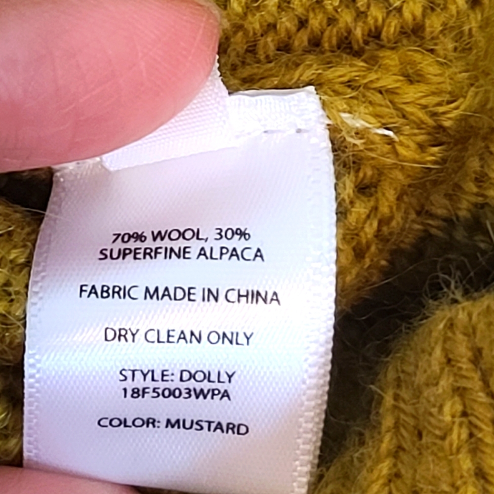 Land Of Distraction Women’s Wool Alpaca Cropped Mock Neck Sweater – Mustard Yell - Picture 6 of 10